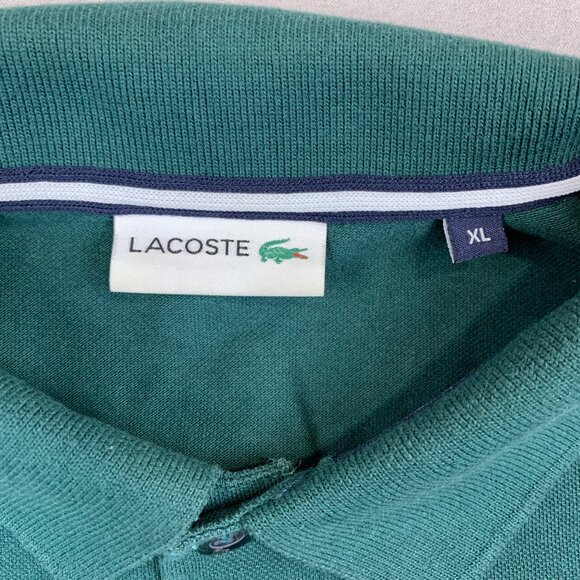 Lacoste Mens Shirt XL (Fits Large) Green Pique Polo Short Sleeve Tennis Prep - Picture 4 of 8